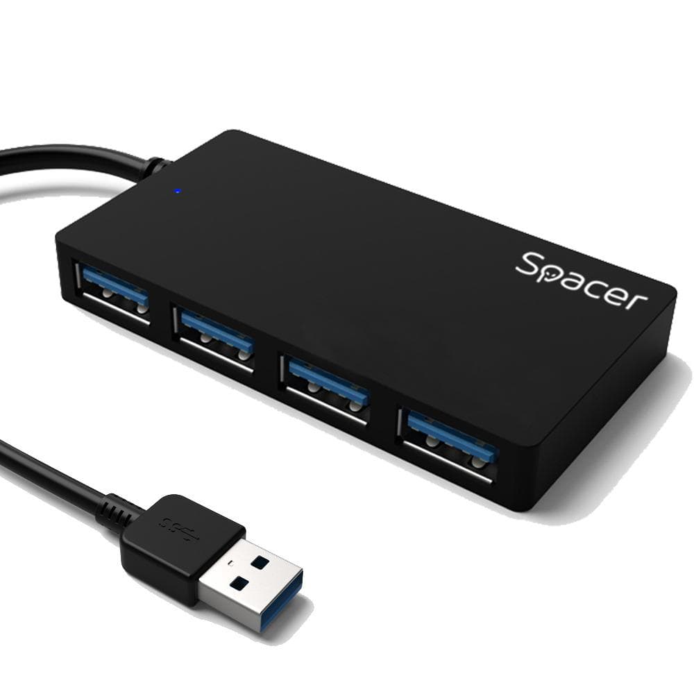 Hub extern Spacer, porturi USB: USB 3.0 x 4, conectare - 2