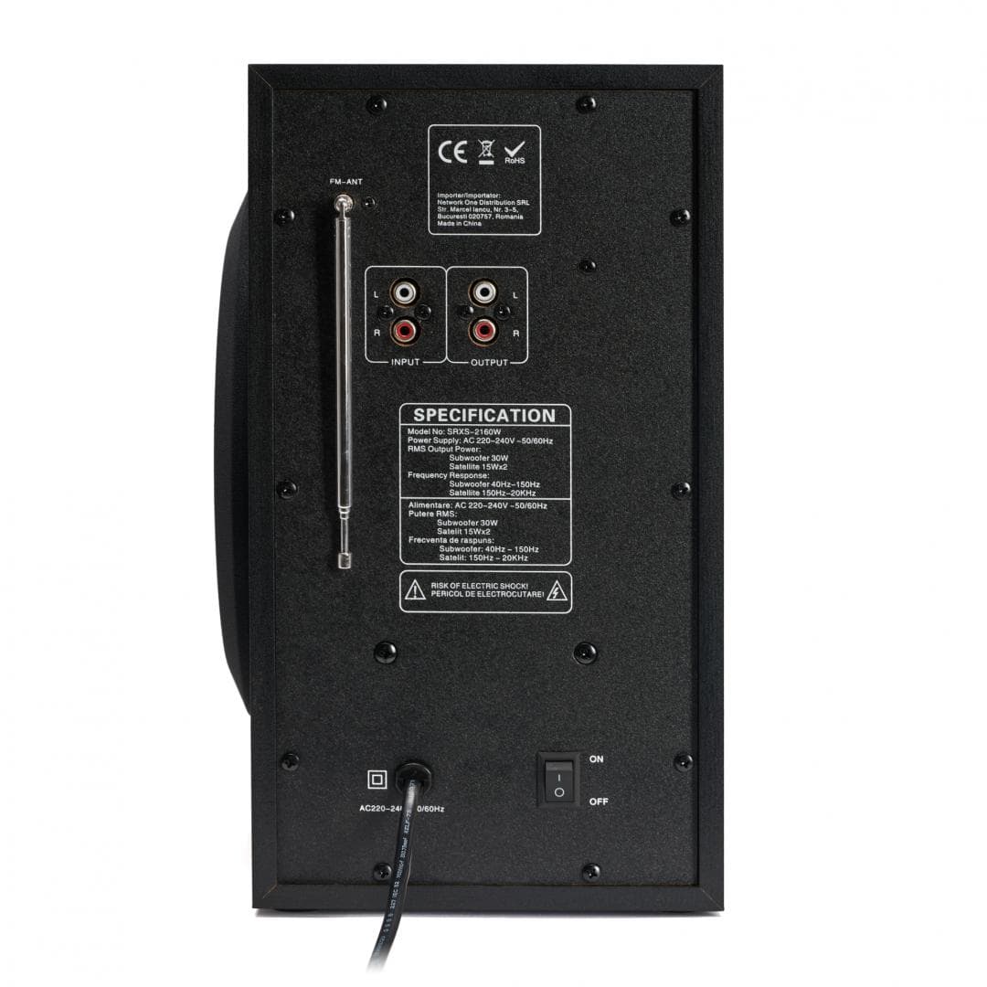 Boxe Serioux 2.1 SoundRise 2160W, putere totala 60W RMS, tip - 4