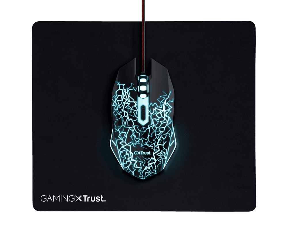 Kit Trust Basics gaming, mouse rezolutie 4000 DPI + mousepad