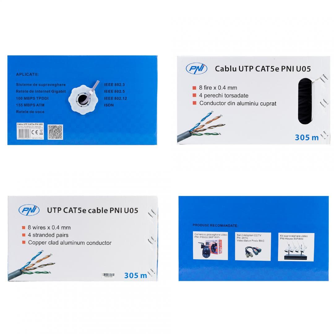 Cablu UTP CAT5e PNI U05 cu 4 perechi pentru internet - 9