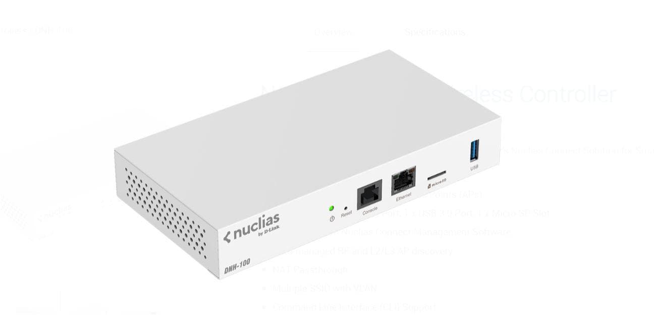 D-link Nucillas wireless controller DNH-100, Manages up to 100 Wireless