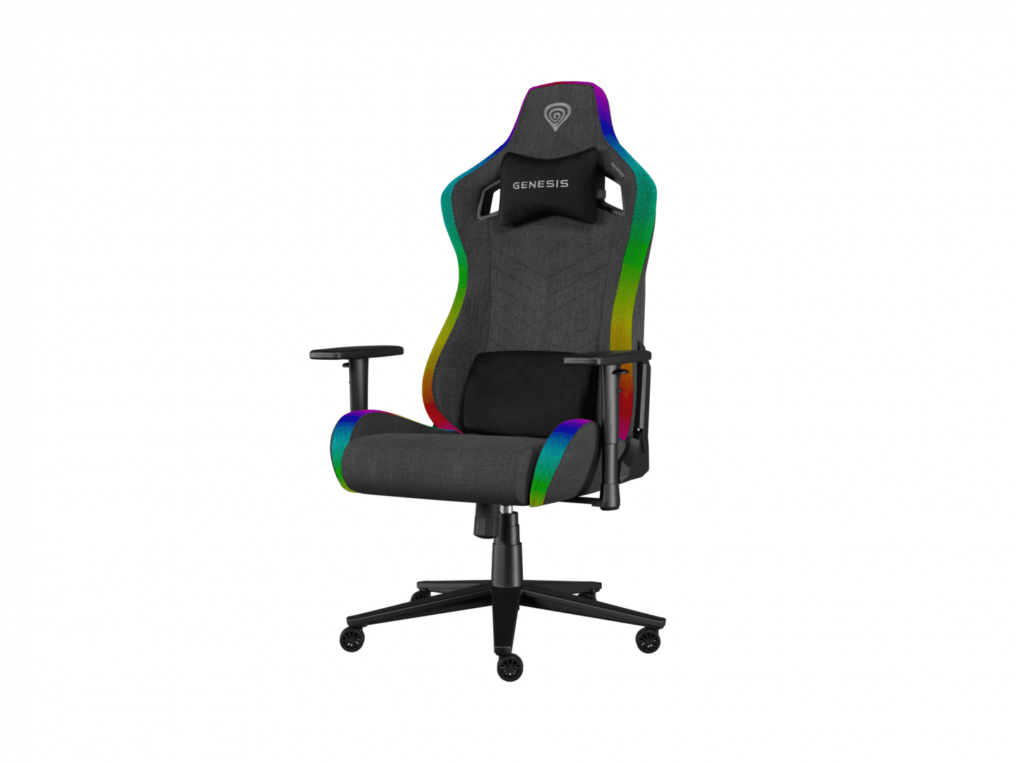 Scaun gaming Genesis TRIT 660, material textil, iluminare RGB, suporta - 2