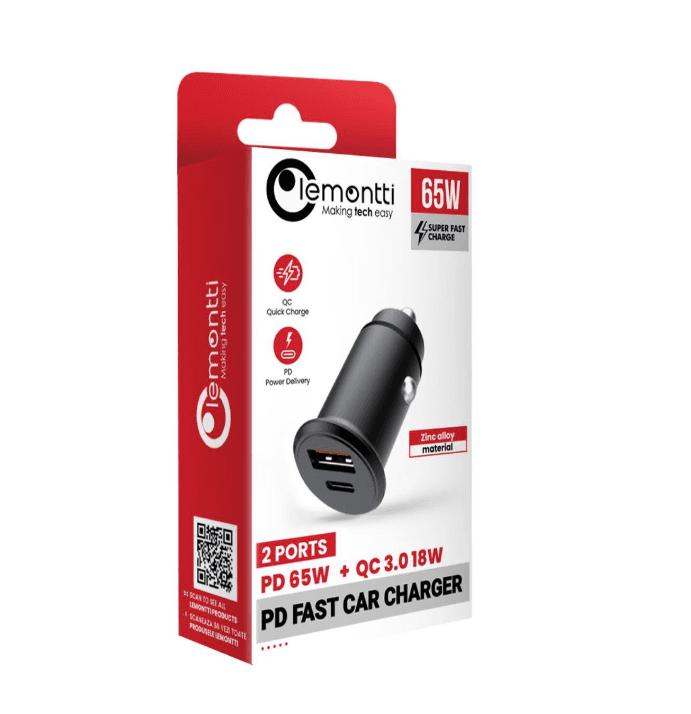 Incarcator auto Lemontti Super Fast Charge 65W 2 porturi PD - 2