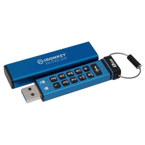 Memorie USB Kingston Keypad 200 8GB, USB 3.2, Albastru - 4