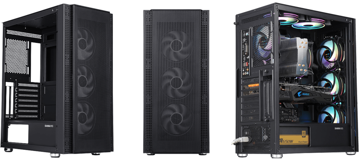 Carcasa gaming Serioux Quantum, fara sursa, tip middle tower, capac - 2