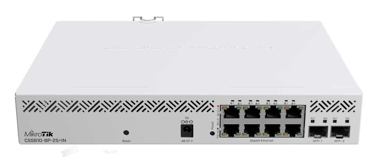 MIKROTIK, CSS610-8P-2S+IN, 8P, 2 SFP+ Port , Indoor Switch, SwitchOS - 2