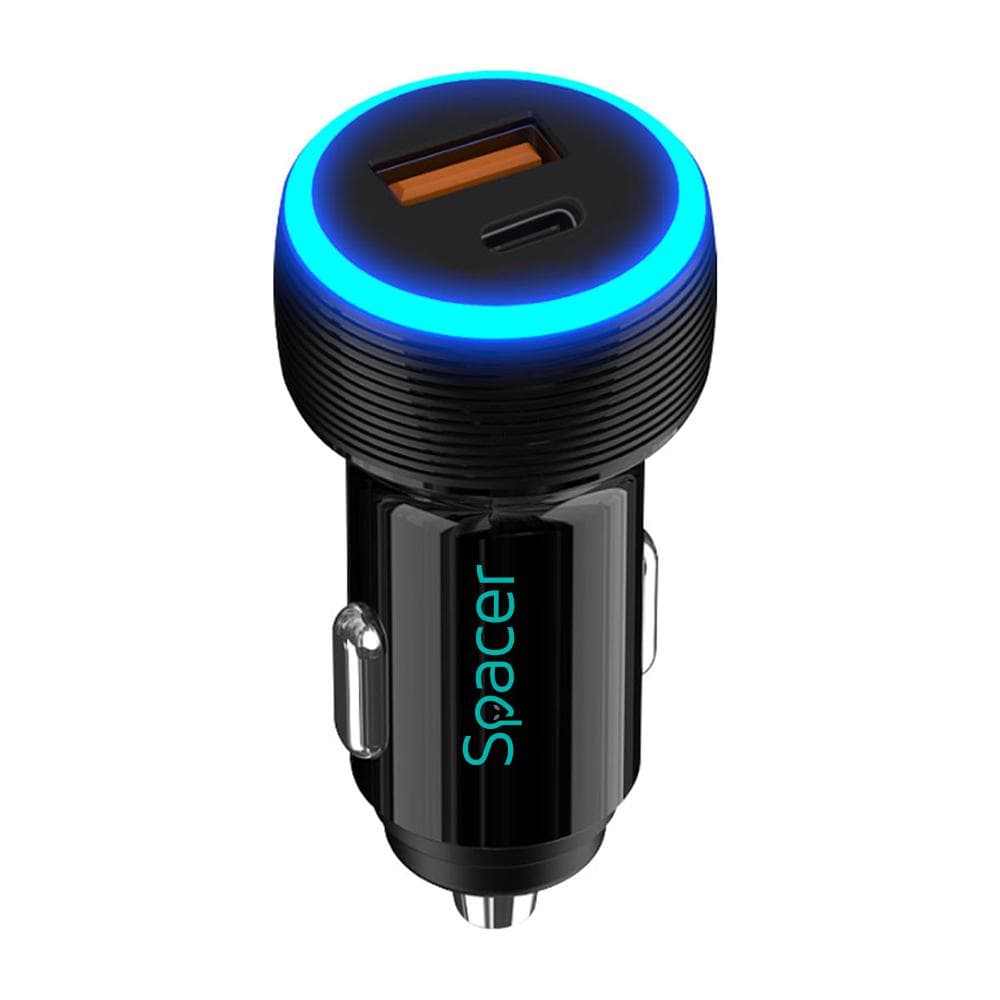 Alim. auto Spacer USB-A&C 17W negru - 4