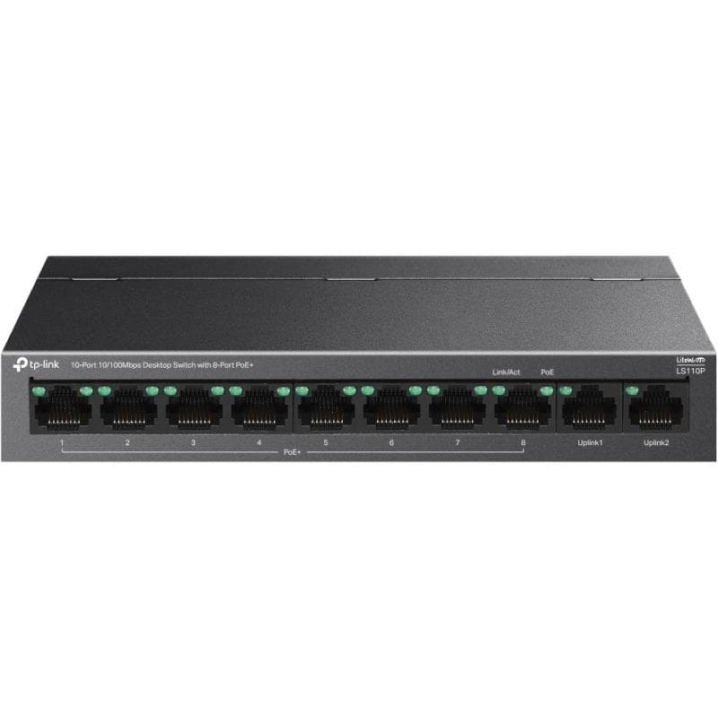 Switch TP Link, 10-Port 10/100Mbps Desktop Switch with 8-Port PoE+,