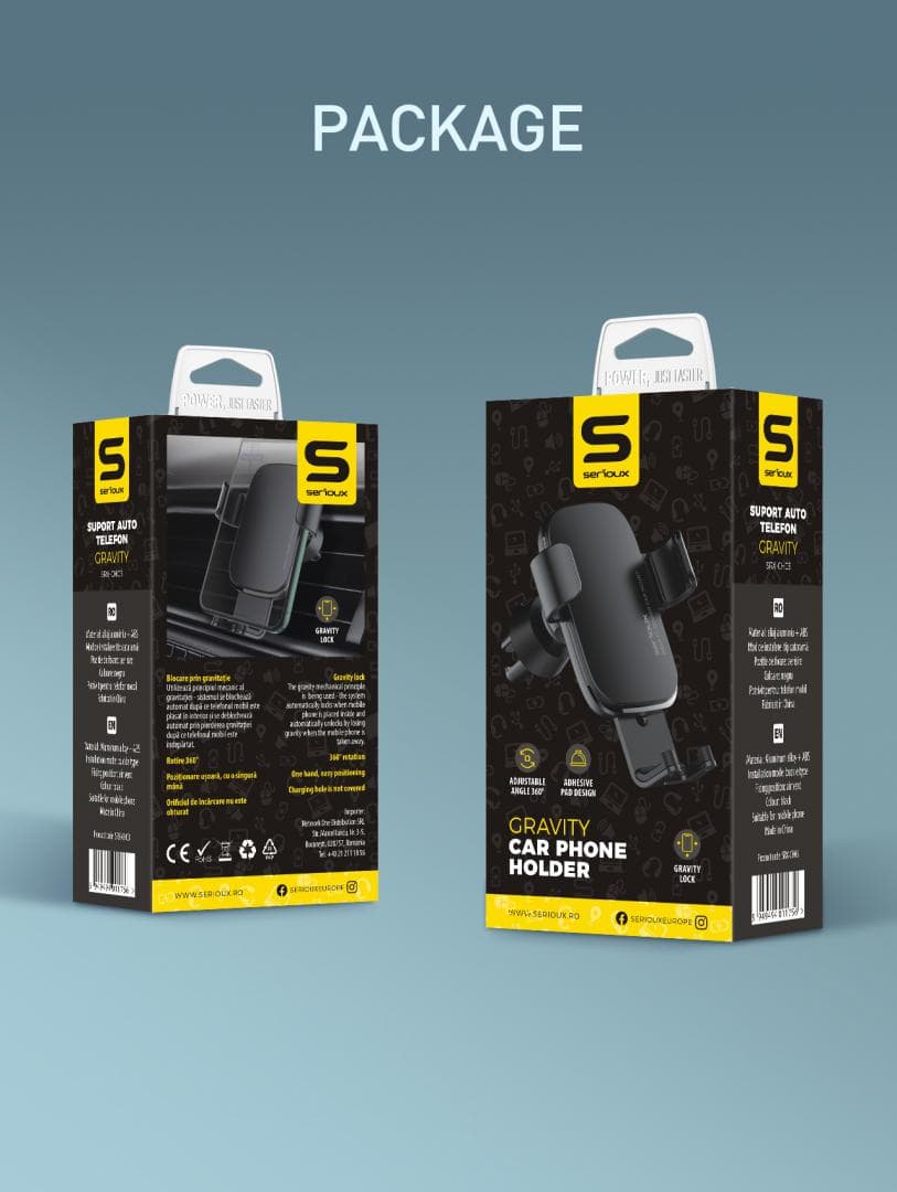 Suport auto telefon Gravity Serioux CH03, Material: ABS+ aluminium, mod - 10