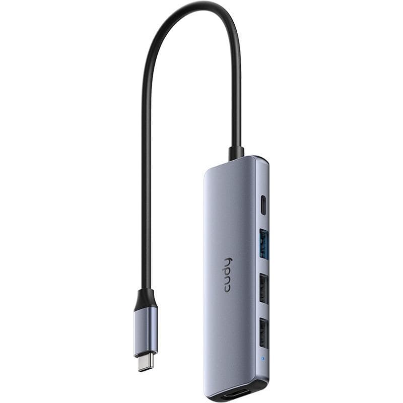 CUDY 5-IN-1 USB Hub, Aluminium housing,1 USB-C 3.0 5Gbps male - 2