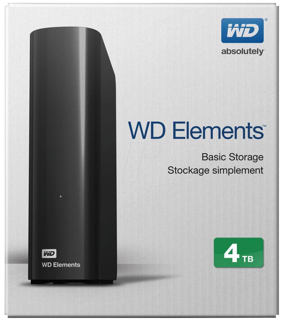 HDD Extern  WD Elements, 4TB, 3.5", negru, USB 3.0 - 3