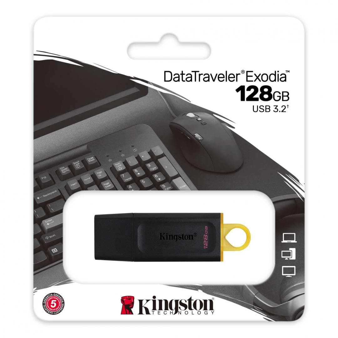 Memorie USB Kingston DataTraveler Exodia 128GB, USB 3.2, Negru - 3