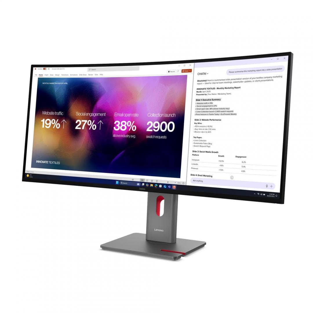 Monitor  LenovoThinkVision P40WD-40 Monitor; 39.7"IPS, WUHD (5120x2160), 21:9, Brightness: - 2