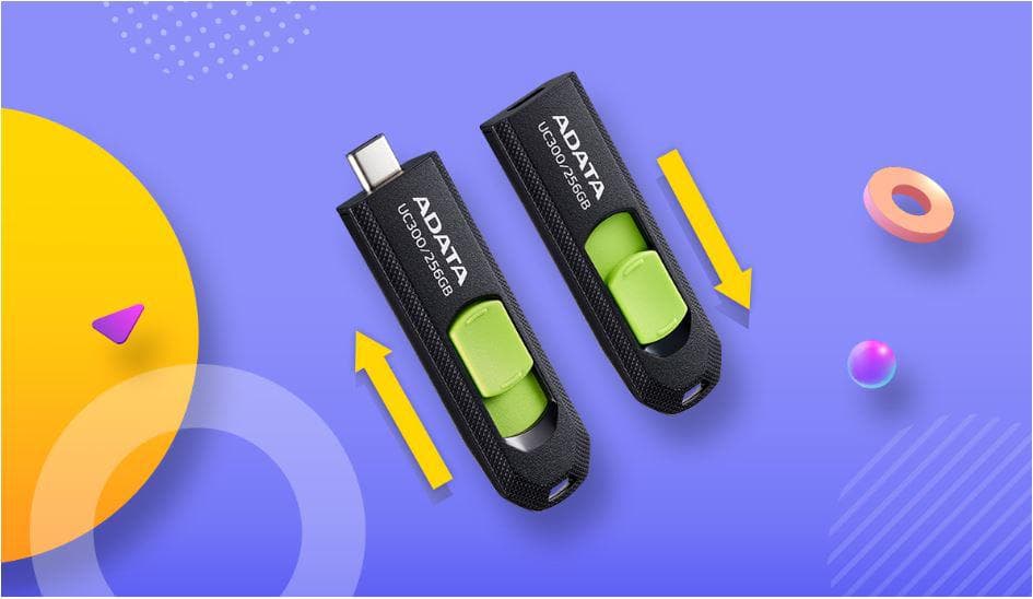 Memorie USB Flash Drive Adata 256GB, UC300, USB Type-C, Black - 2
