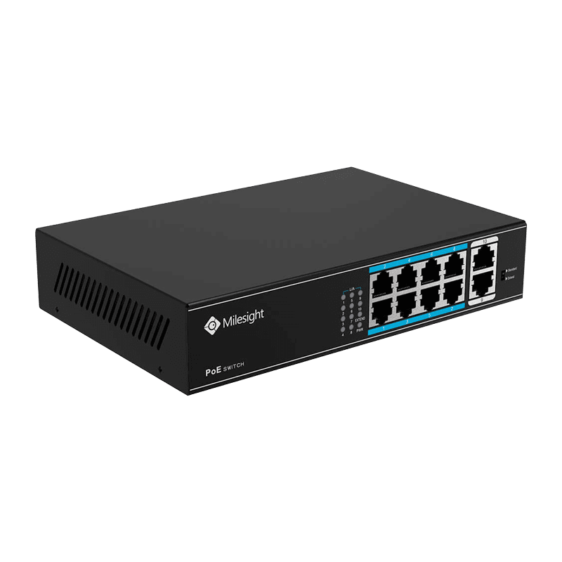 POE Switch Milesight 8 Porturi POE MS-S0208-EL, Porturi: 8 ×