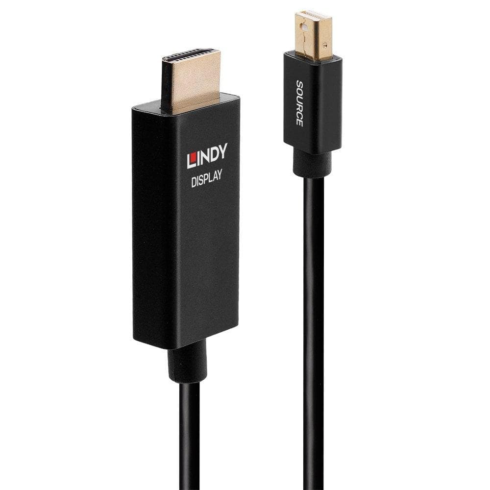 Cablu Lindy LY-40922, Mini DisplayPort to HDMI Cable, 2m, negru - 2