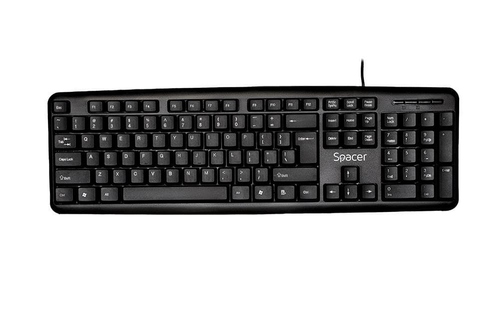 Tastatura Spacer SPKB-520 cu fir, USB, 104 taste, anti-spill, negru - 2