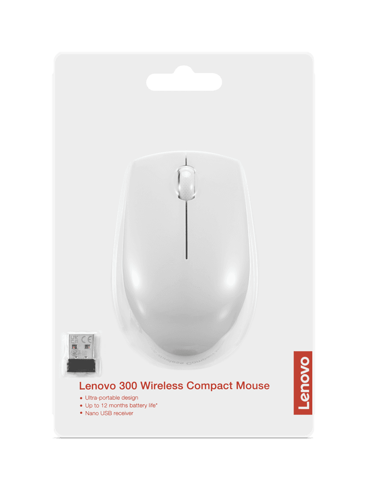 Mouse wireless Lenovo 300, Cloud Grey, Rezolutie (dpi): 1000 dpi, - 7