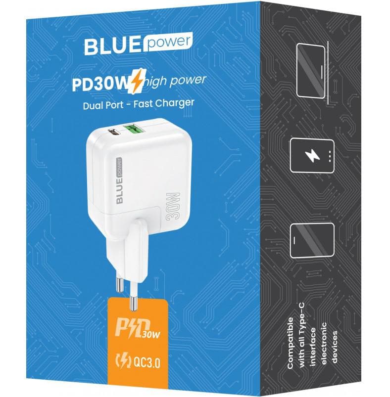 Incarcator retea BLUE Power BC111A 30W/3A  1xUSB-A & 1xUSB-C - 3
