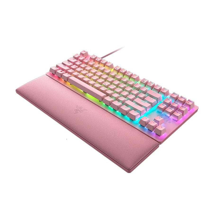 Tastatura Razer Huntsman V2 Tenkeyless (Red Switch), cu fir, roz - 3