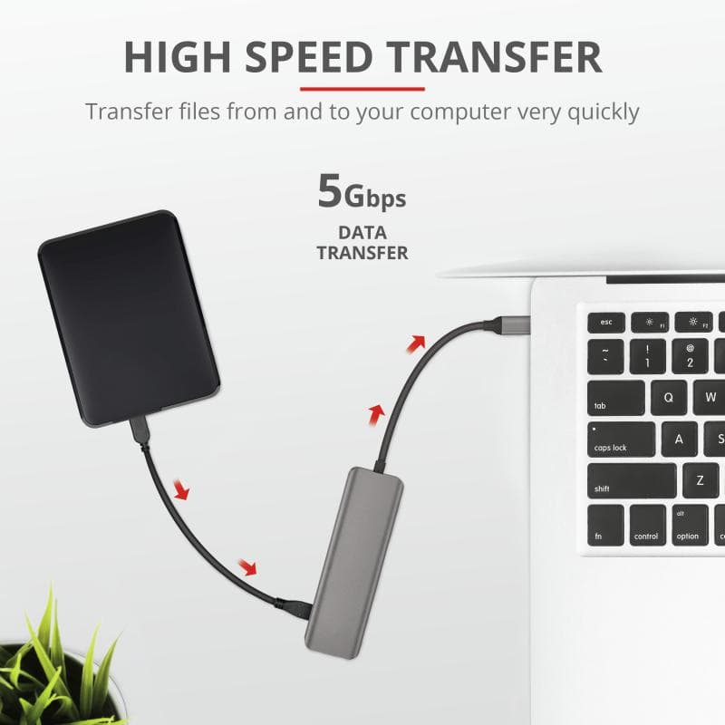 Hub USB Trust Halyx, 4 porturi USB 3.2, negru - 4