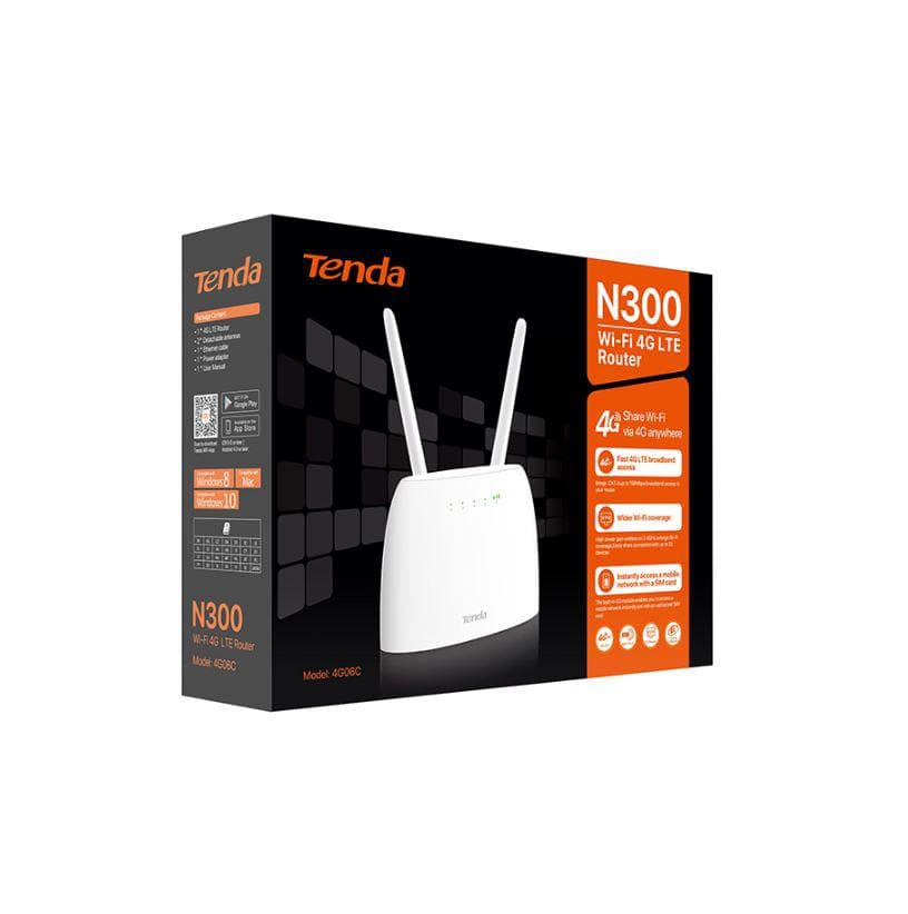 Wireless Router Tenda, 4G06C; N300 wireless LTE router, Fast Ethernet - 4