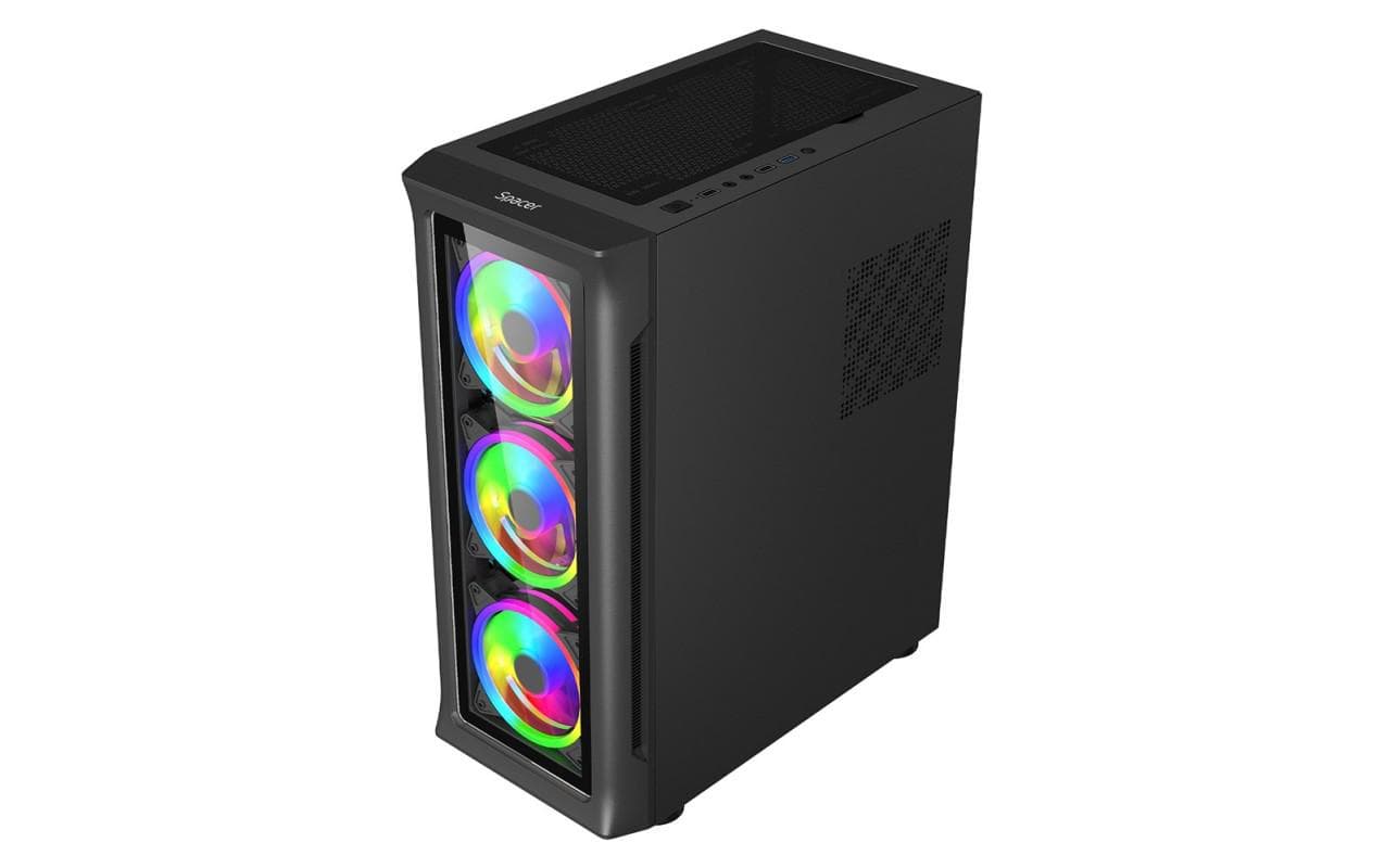 Carcasa Spacer SPCS-GC-SHIELD, RGB, Mid Tower, Black - 2