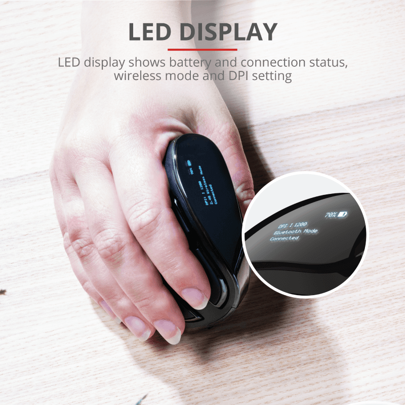 Mouse Trust Voxx, Rechargeable Ergonomic Wireless, negru - 8