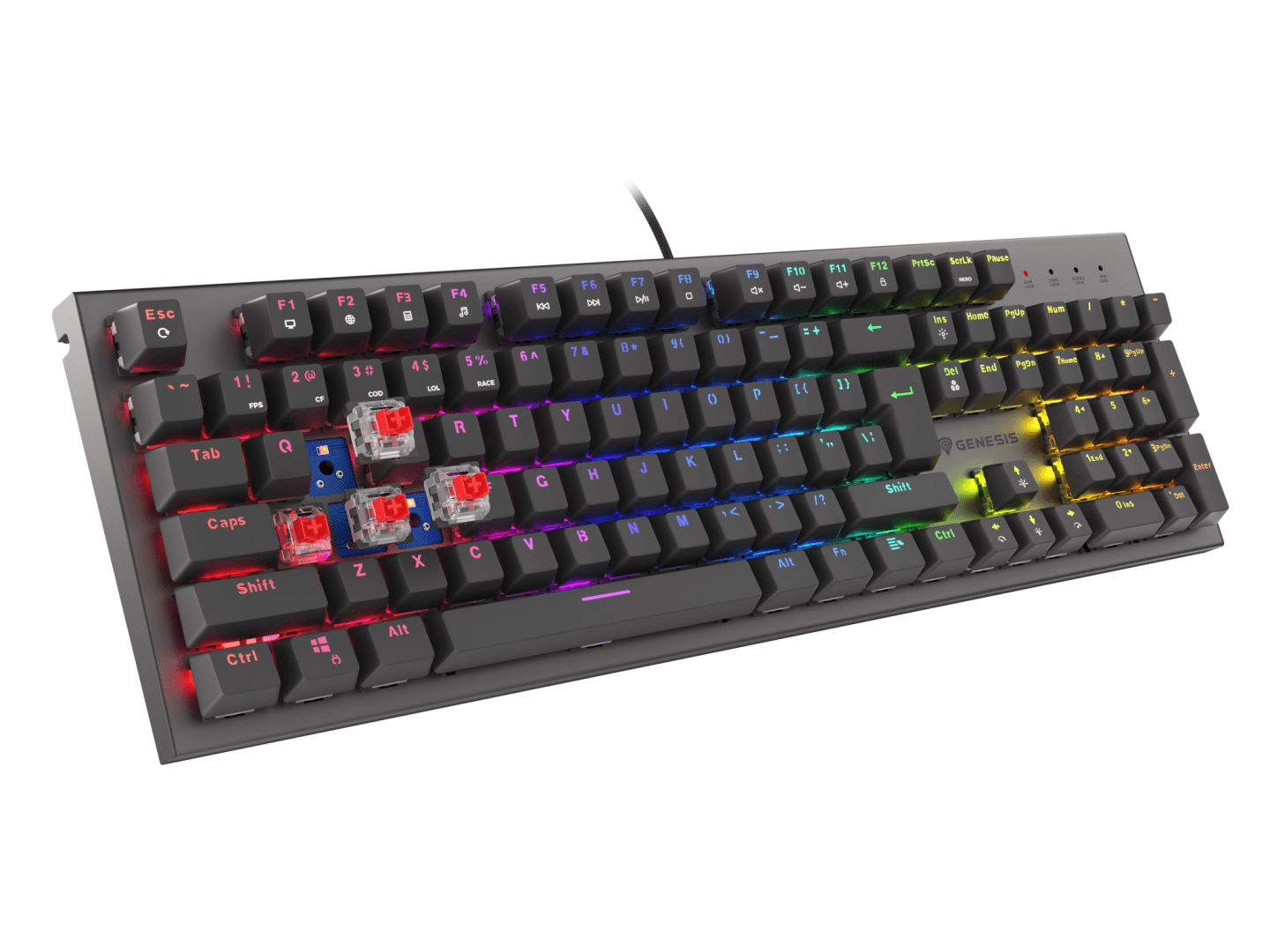 Tastatura gaming mecanica cu fir Genesis Thor 303, iluminare RGB, - 7