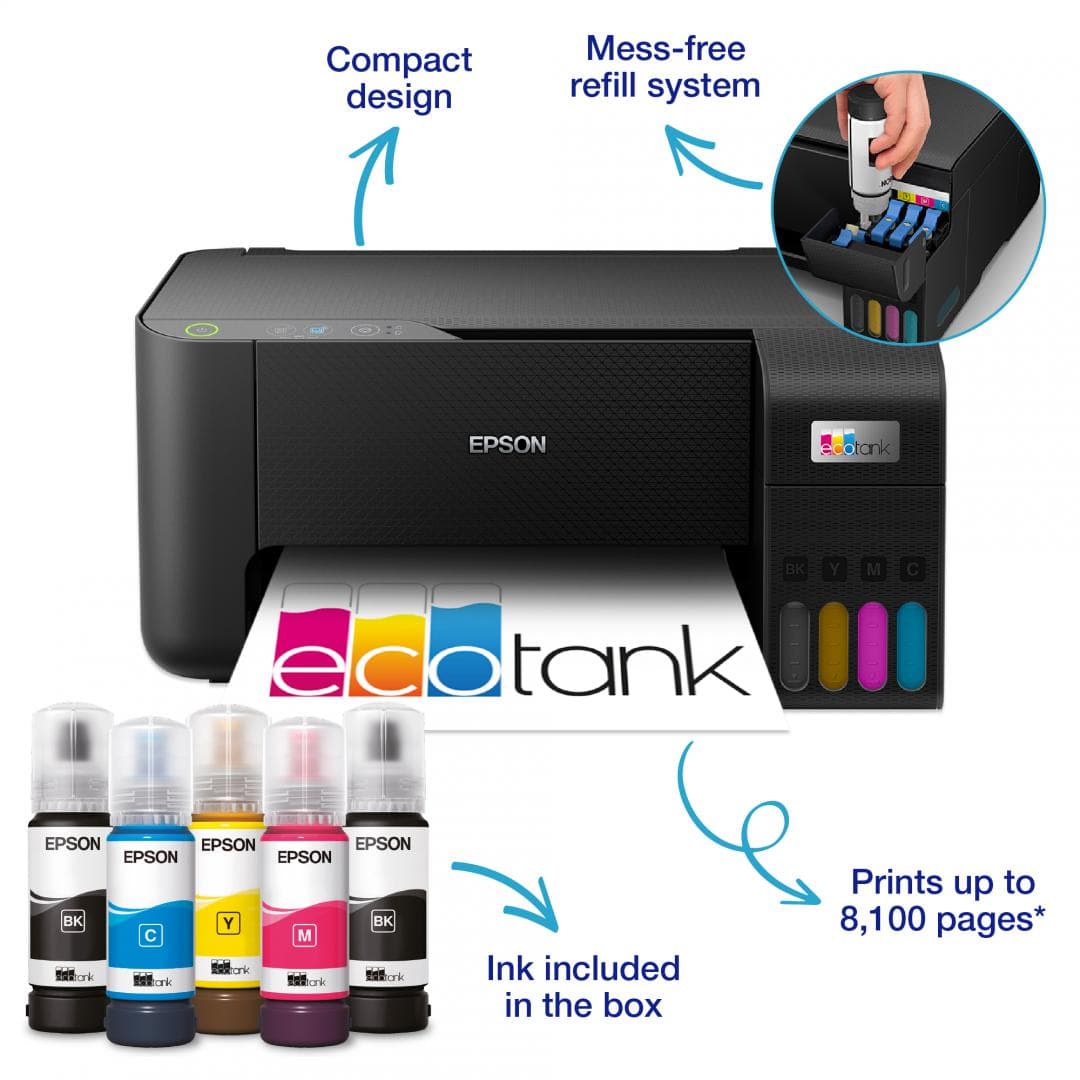 Multifunctional inkjet color Epson EcoTank CISS L3230, dimensiune A4 (Printare,Copiere, - 2