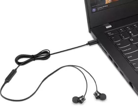 Casti In-ear LENOVO 4XD1J77351, Cu fir, Negru
