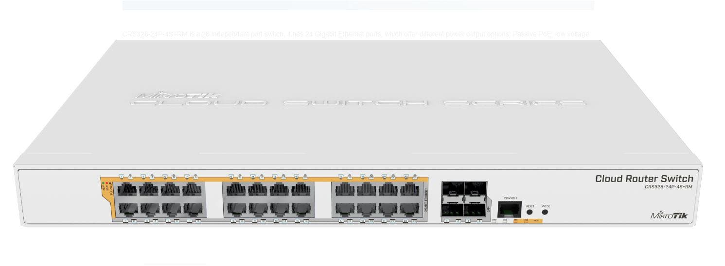 Mikrotik 24Port, 4 SFP, POE swirtch CRS328-24P-4S+RM, CPU: 800 MHz,