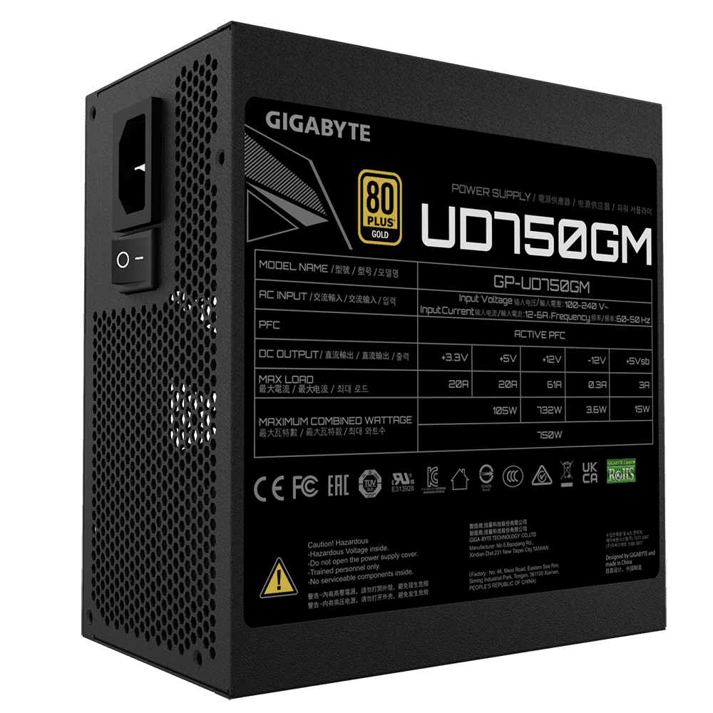 Sursa GIGABYTE GP-UD750GM, 80 PLUS Gold, 750 W - 4