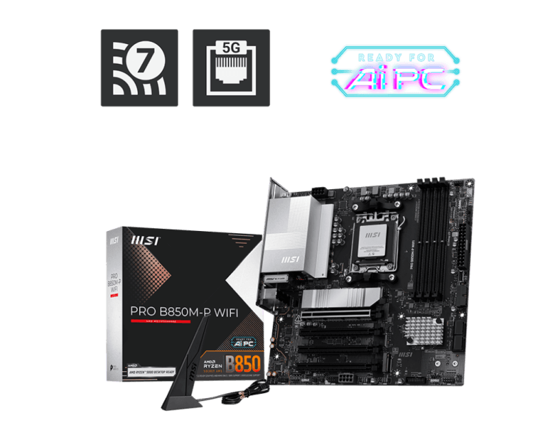 Placa de baza MSI PRO B850M-P WIFI, Socket AM5, DDR5,