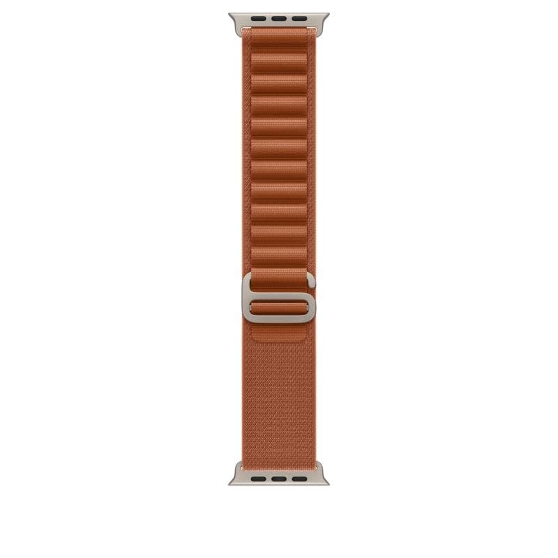 Apple Watch 49mm Terra Cotta Alpine Loop - Medium - Natural Titanium