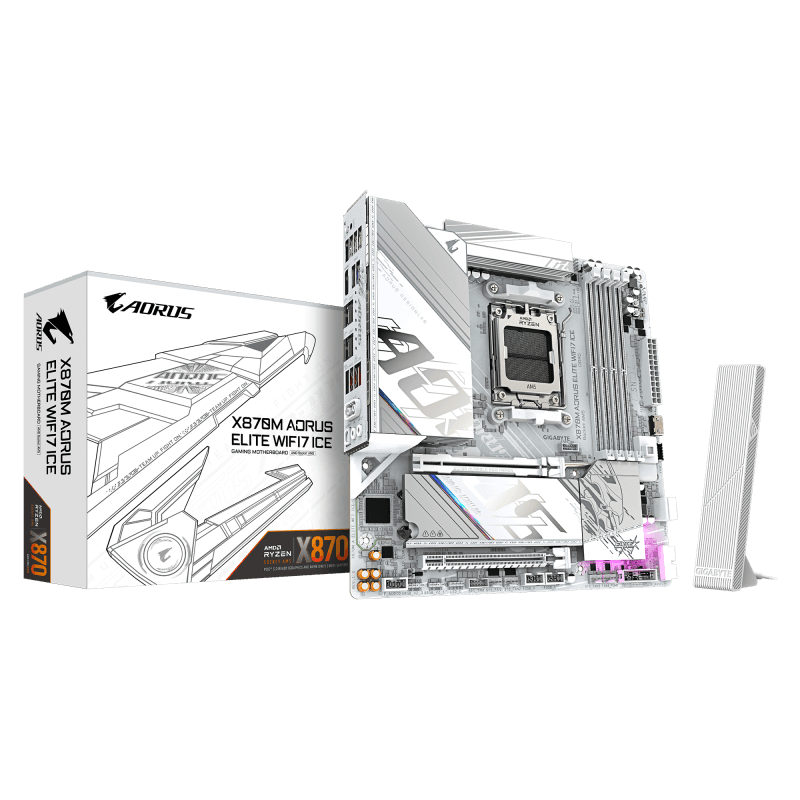 GIGABYTE X870M AORUS ELITE WIFI7 ICE. Processor manufacturer: AMD, Processor