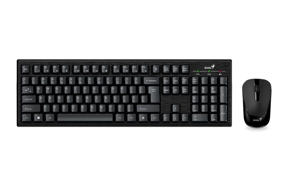 Kit wireless tastatura si mouse Genius KM-8101, taste numerice, negru